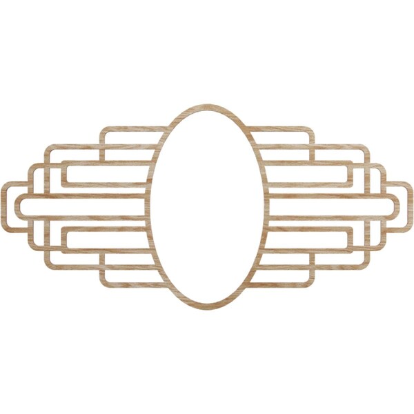 Ekena Millwork Elizabeth Wood Fretwork Pierced Medallion, 26"W x 13"H x 7 1/8"IW x 12 3/8"IH x 1/4"T, Red Oak CMWP26X13X0250EBRO - main